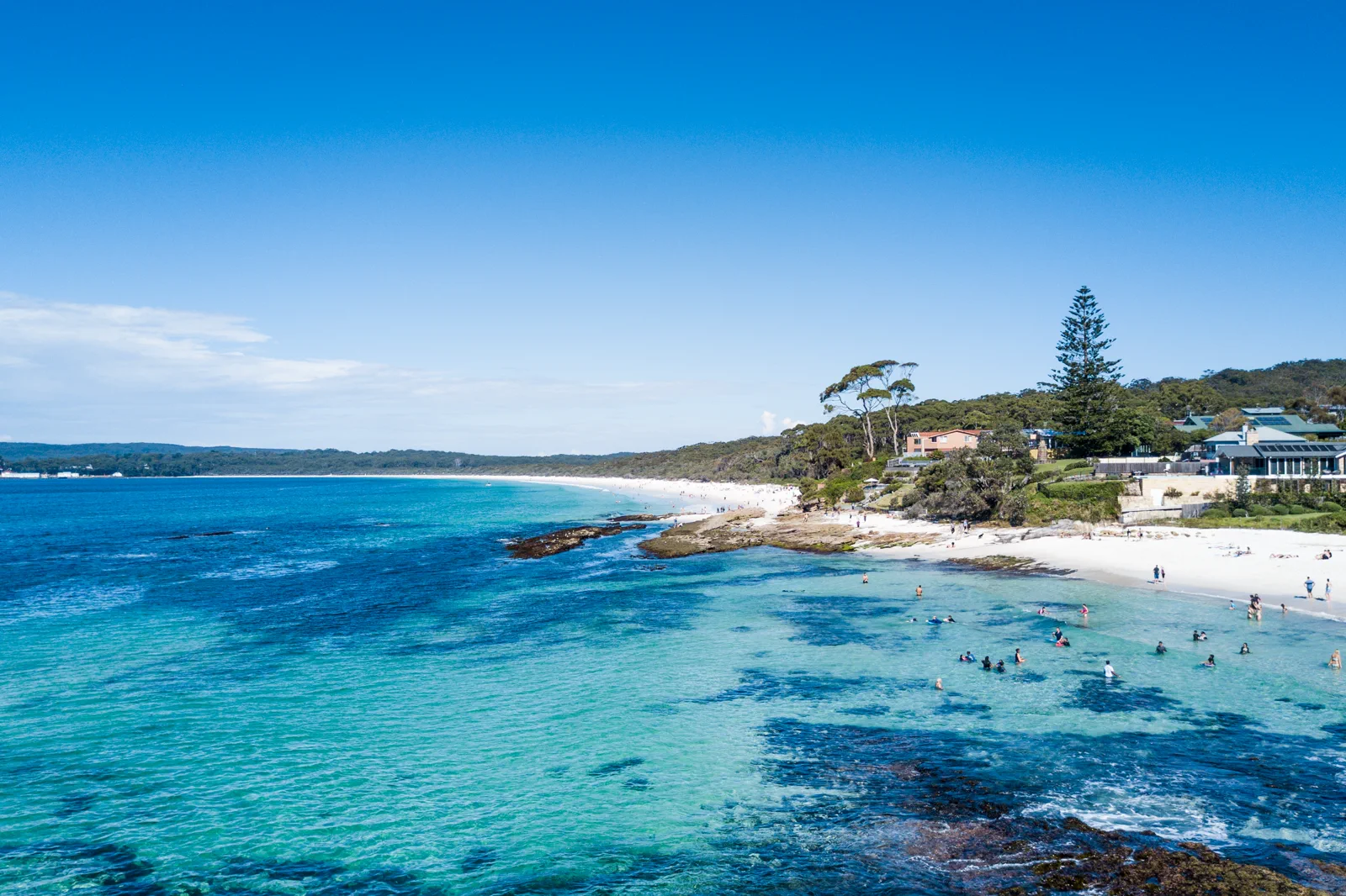 White sand and clear water in Booderee National Park at Jervis Bay