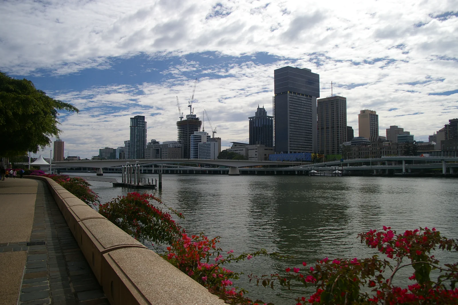 Brisbane River and South Bank city skyline