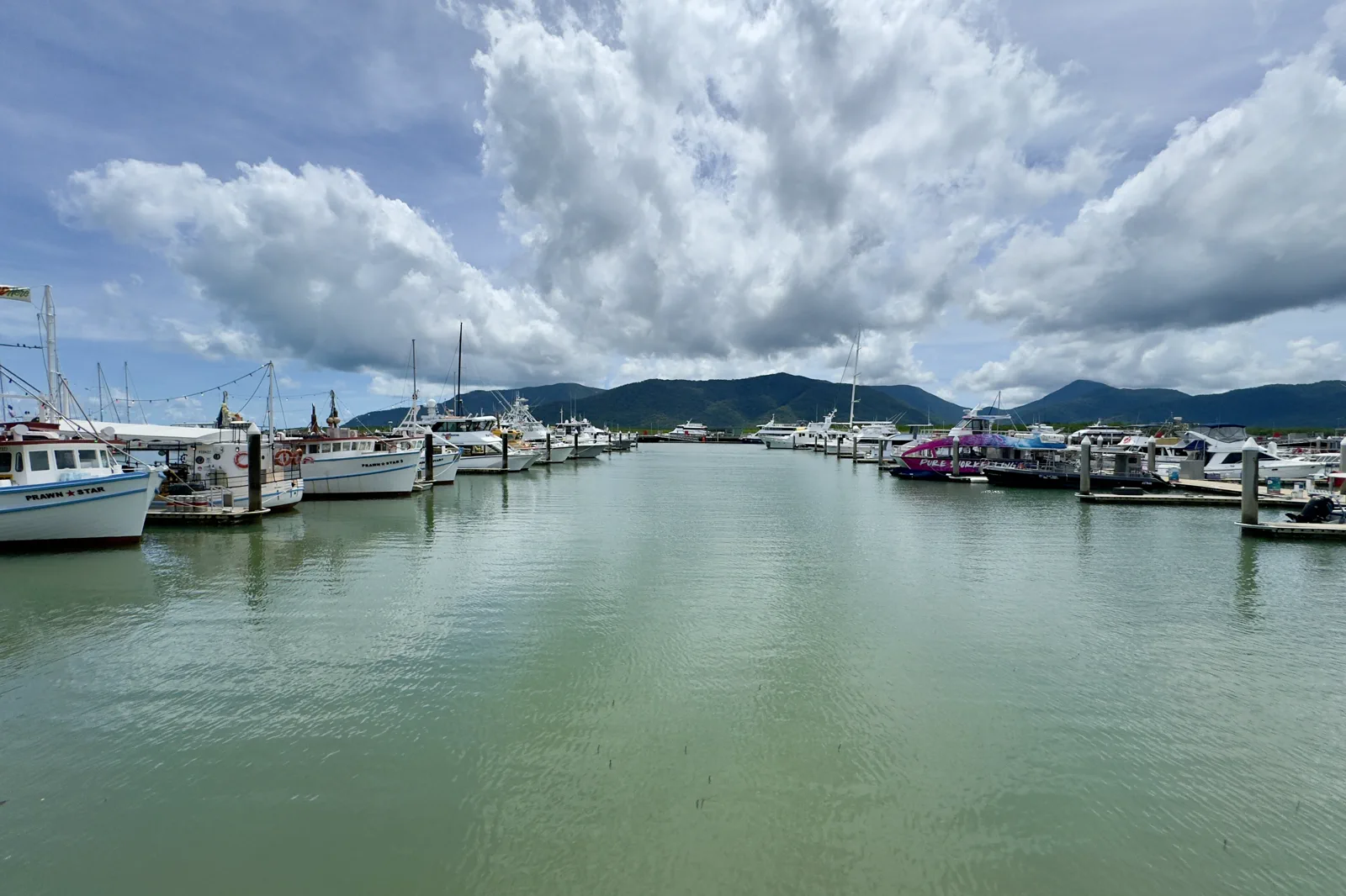 Cairns waterfront and marina in tropical Queensland