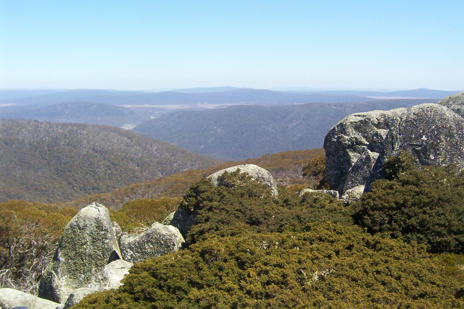 Mountain and grassland landscape in Namadgi National Park