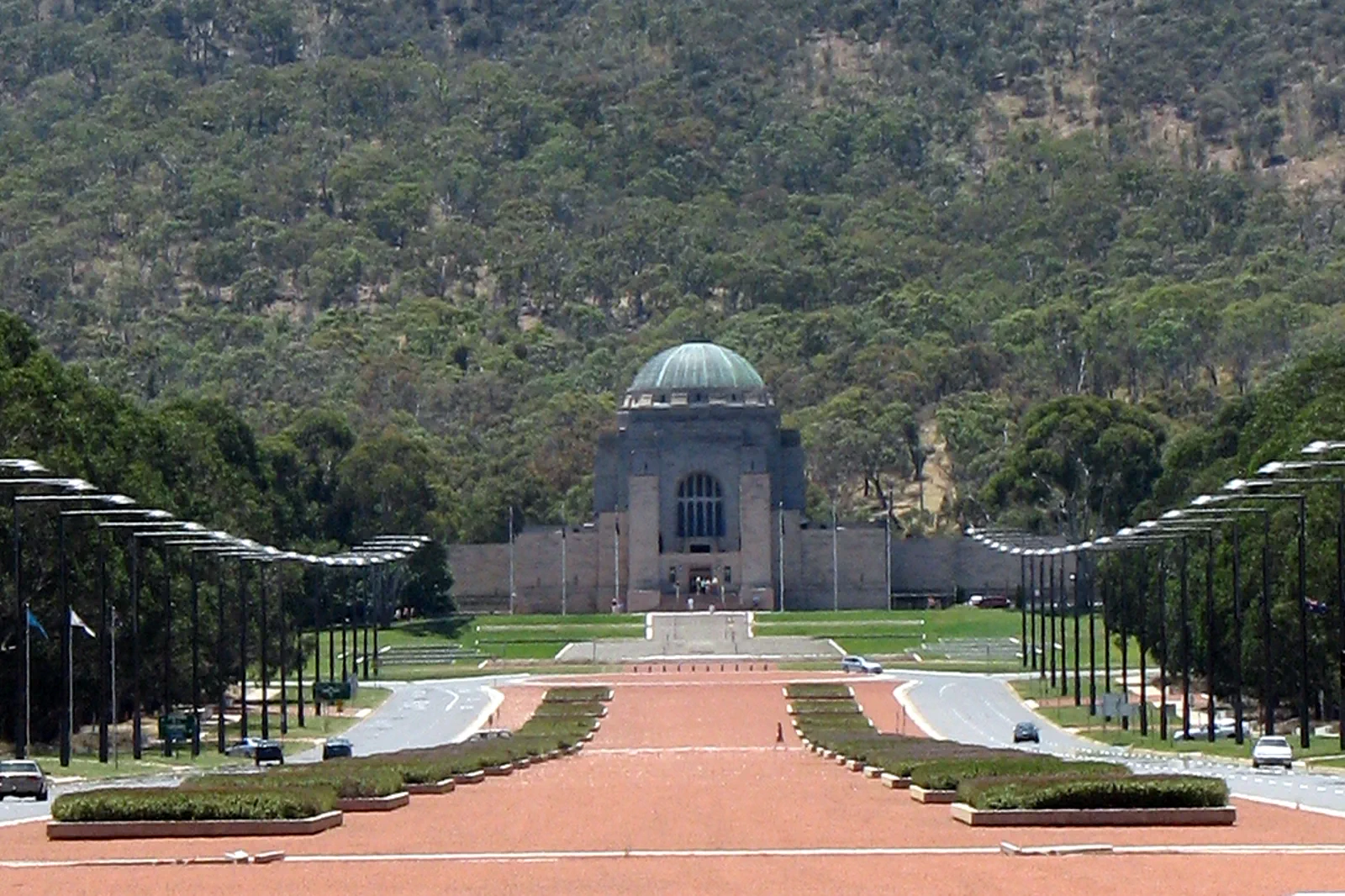 Australian War Memorial aligned toward Parliament House in Canberra