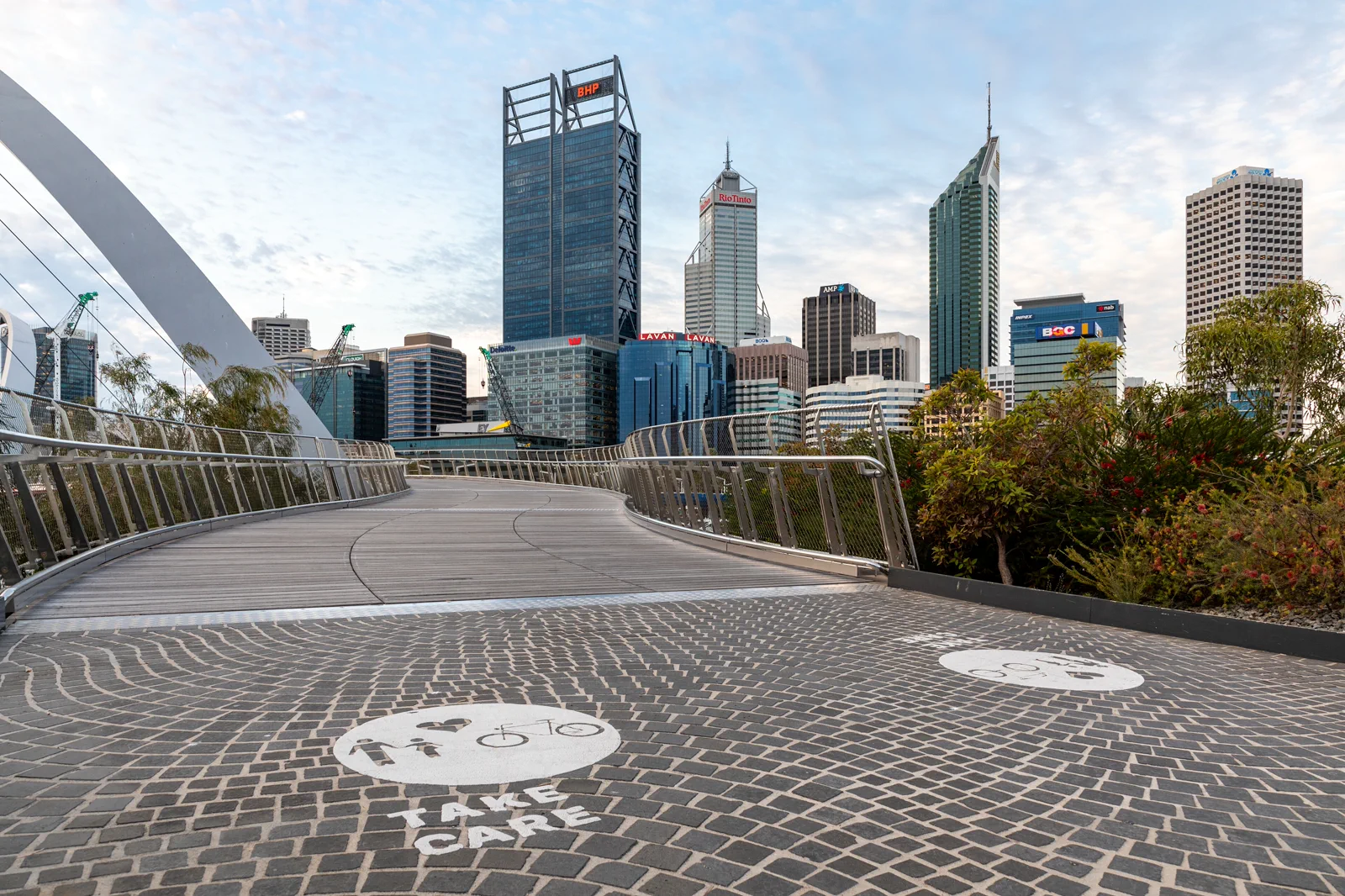Perth skyline and Elizabeth Quay beside the Swan River