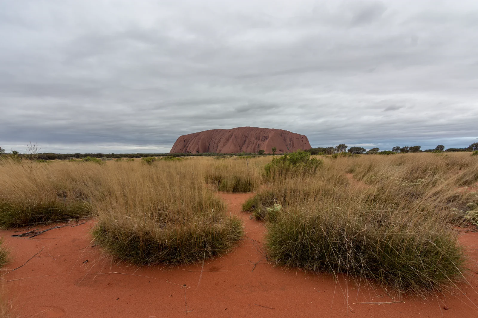Uluru rising from the central Australian desert