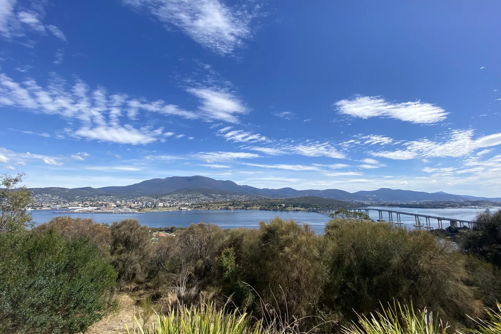 kunanyi / Mount Wellington above Hobart and the River Derwent