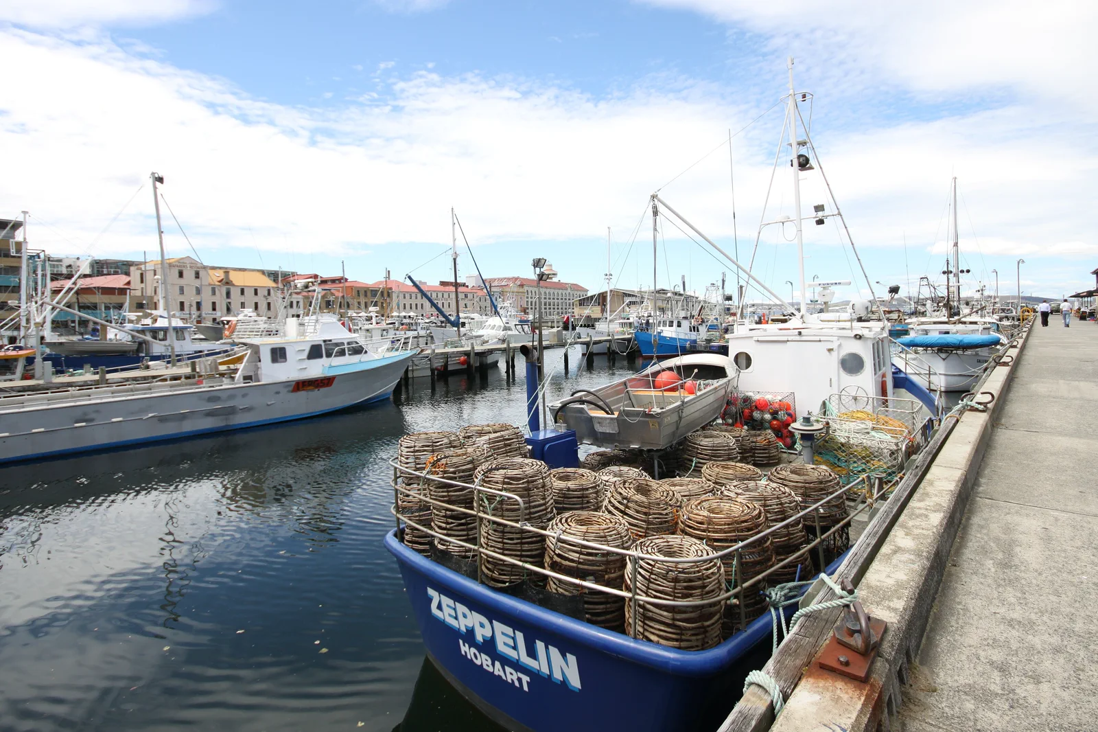 Hobart waterfront and Salamanca buildings in Tasmania
