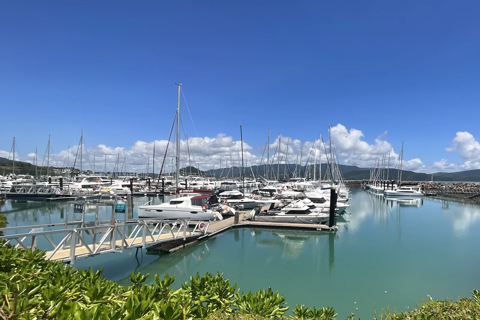 Airlie Beach marina and Whitsunday coast