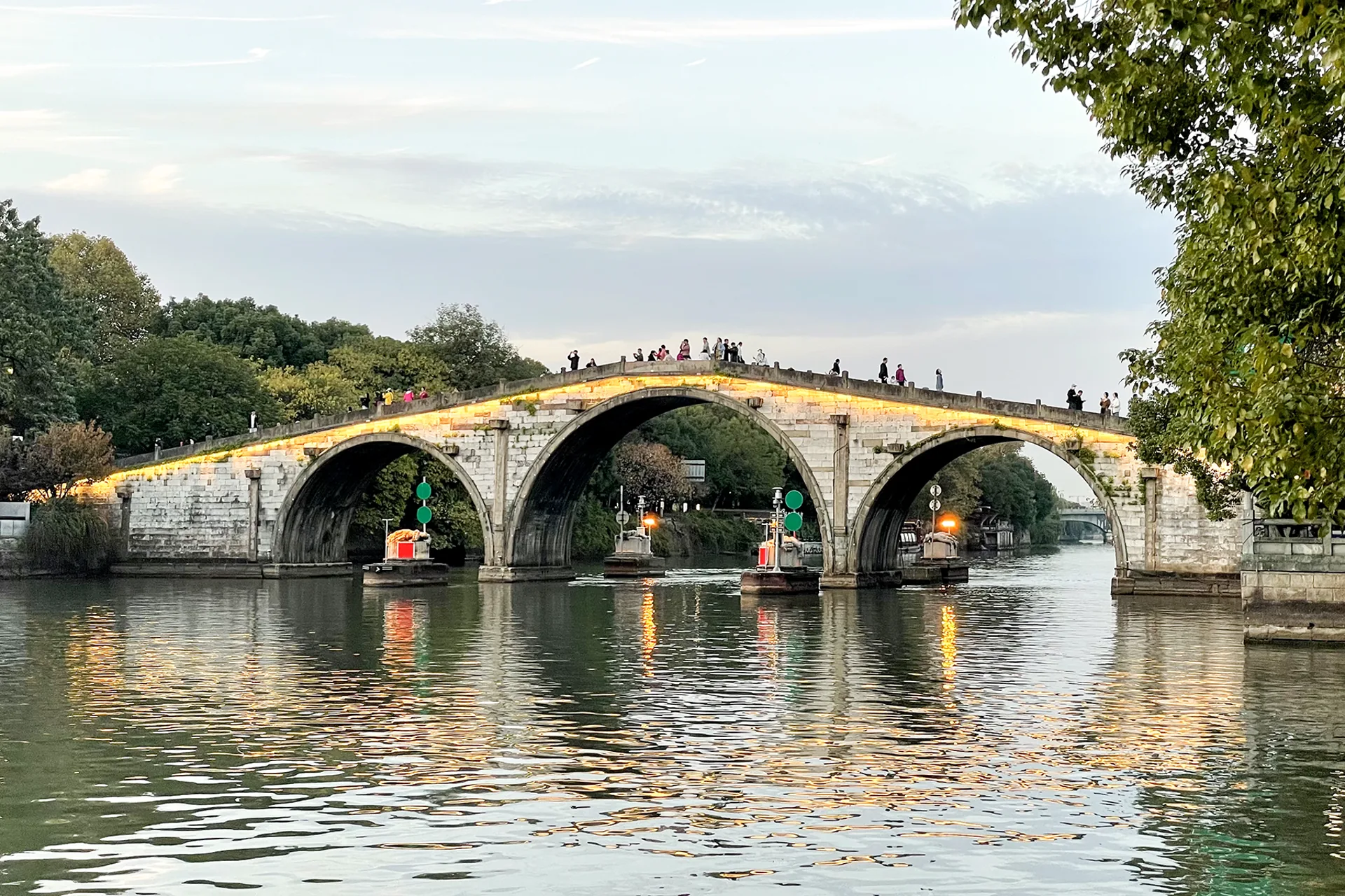 Gongchen Bridge spanning the Grand Canal in Hangzhou