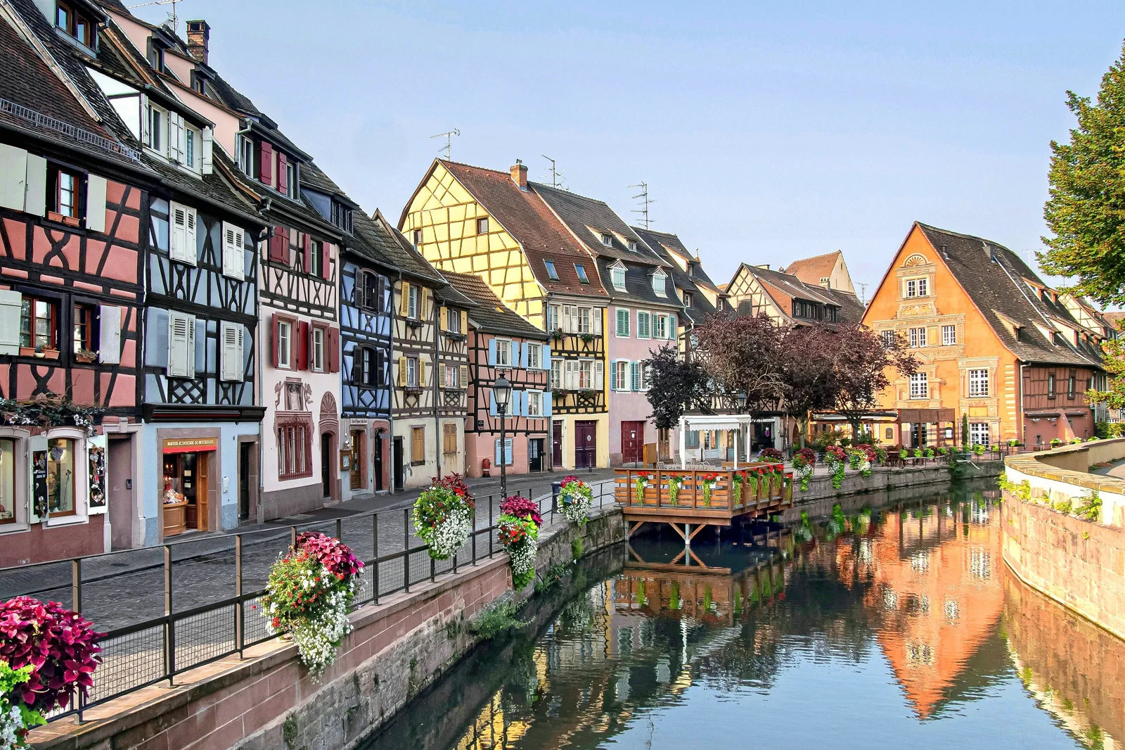 Half-timbered houses and canal in Colmar’s Petite Venise