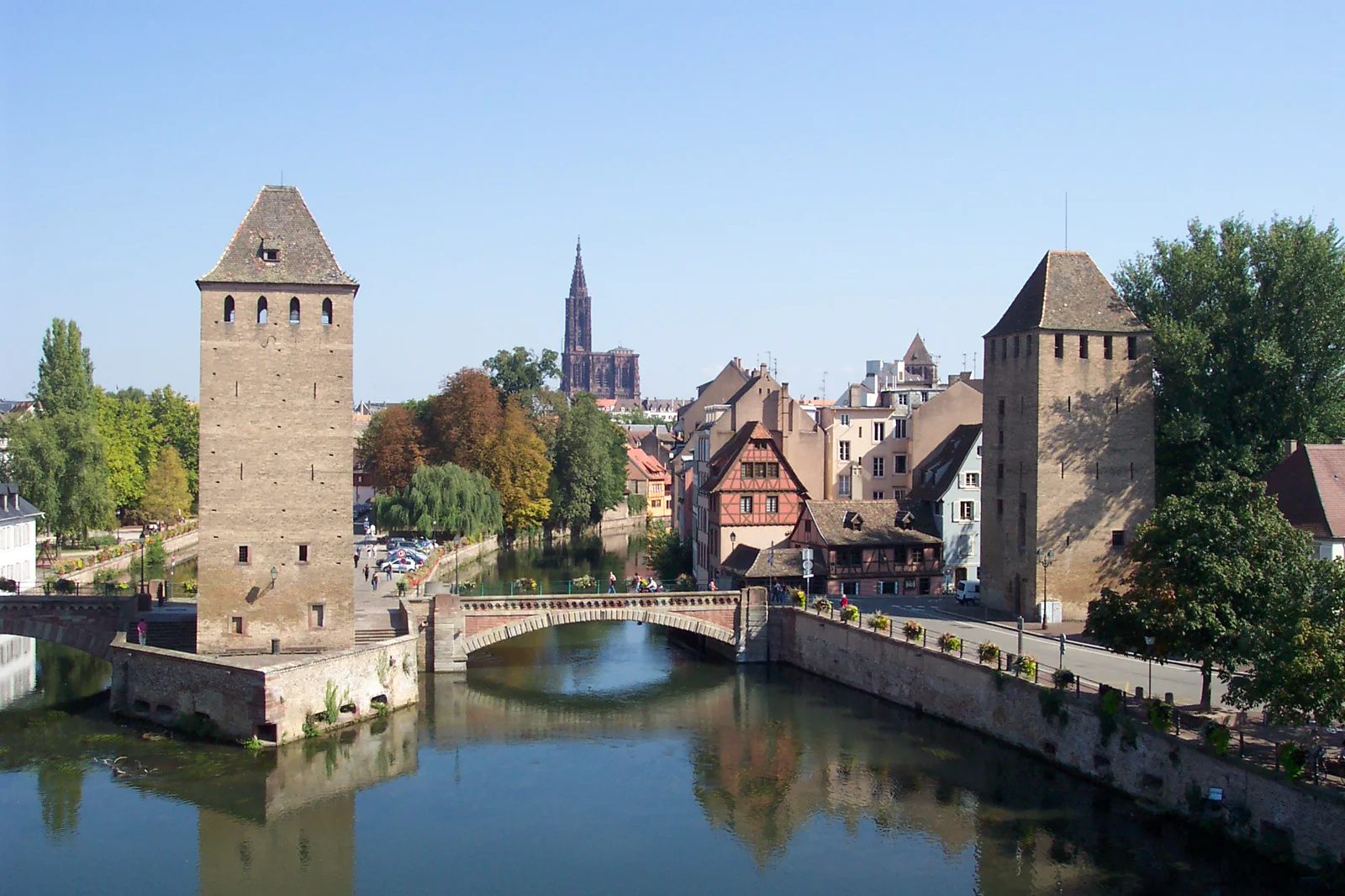 Strasbourg Cathedral and historic center near the river