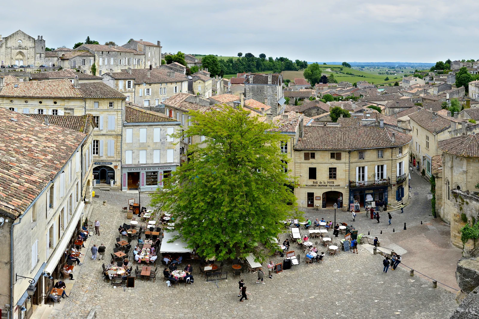 Saint-Émilion’s stone village surrounded by vineyards