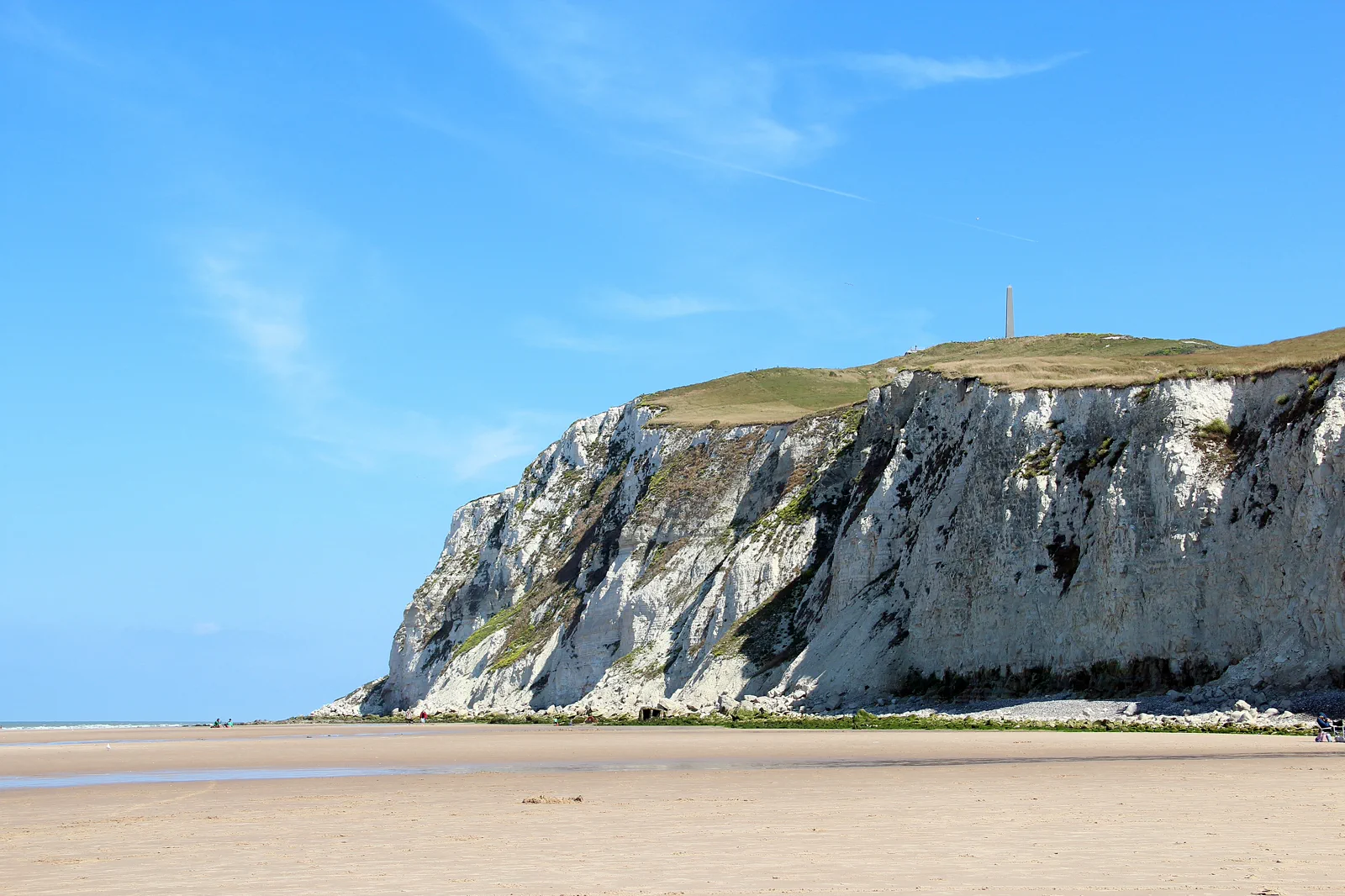 White cliffs and coastal grassland at Cap Blanc-Nez on the Opal Coast
