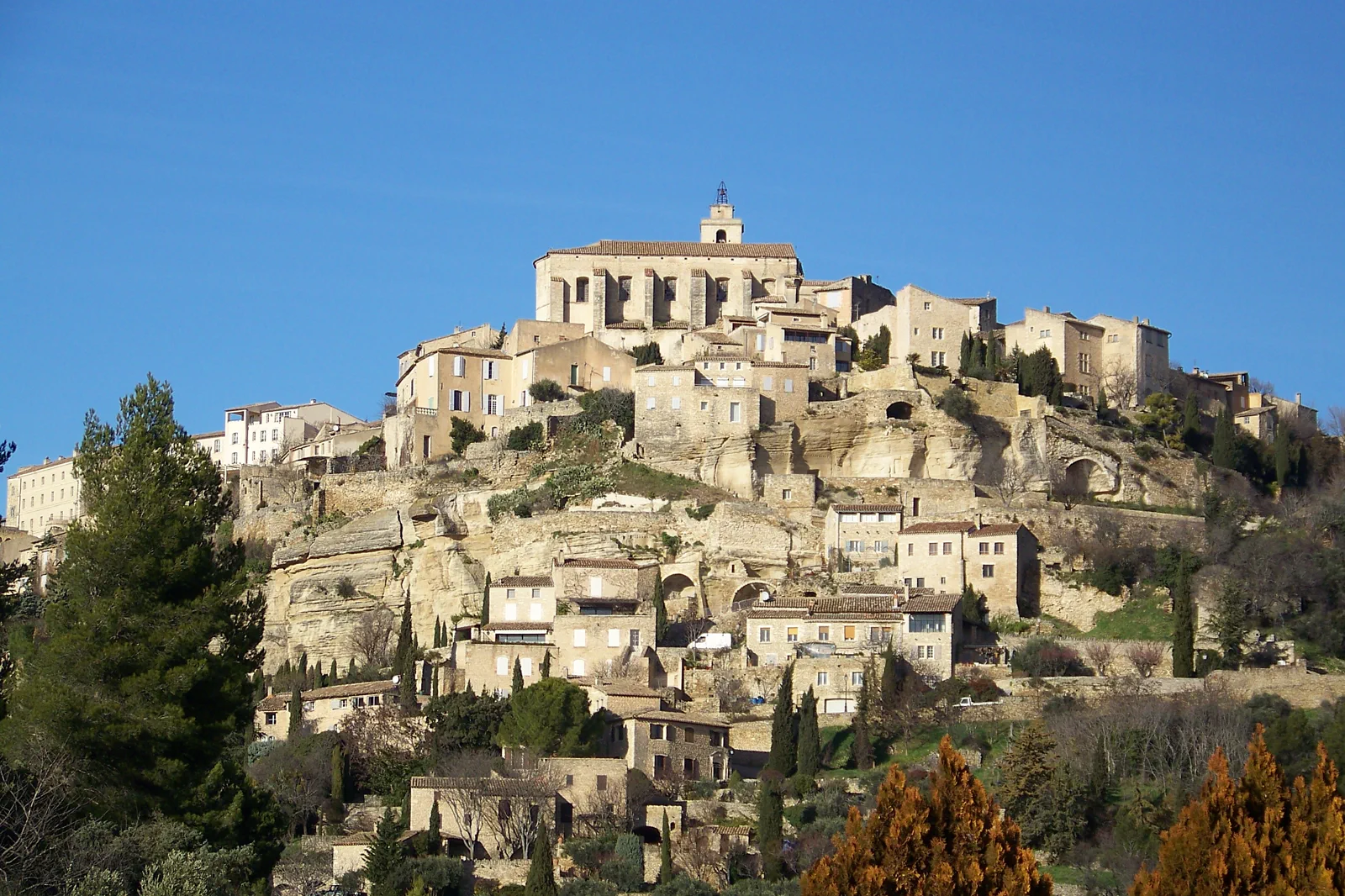 Gordes and the Luberon’s stone hill landscape in Provence