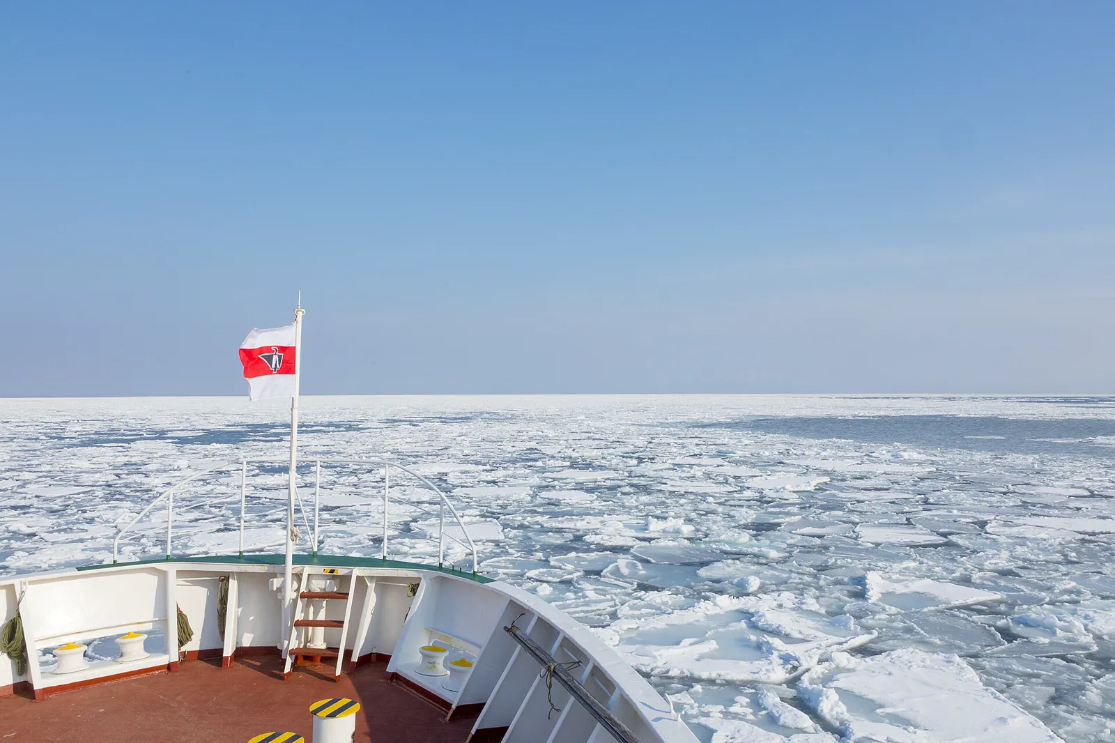 Drift ice seen from an icebreaker ship off Abashiri