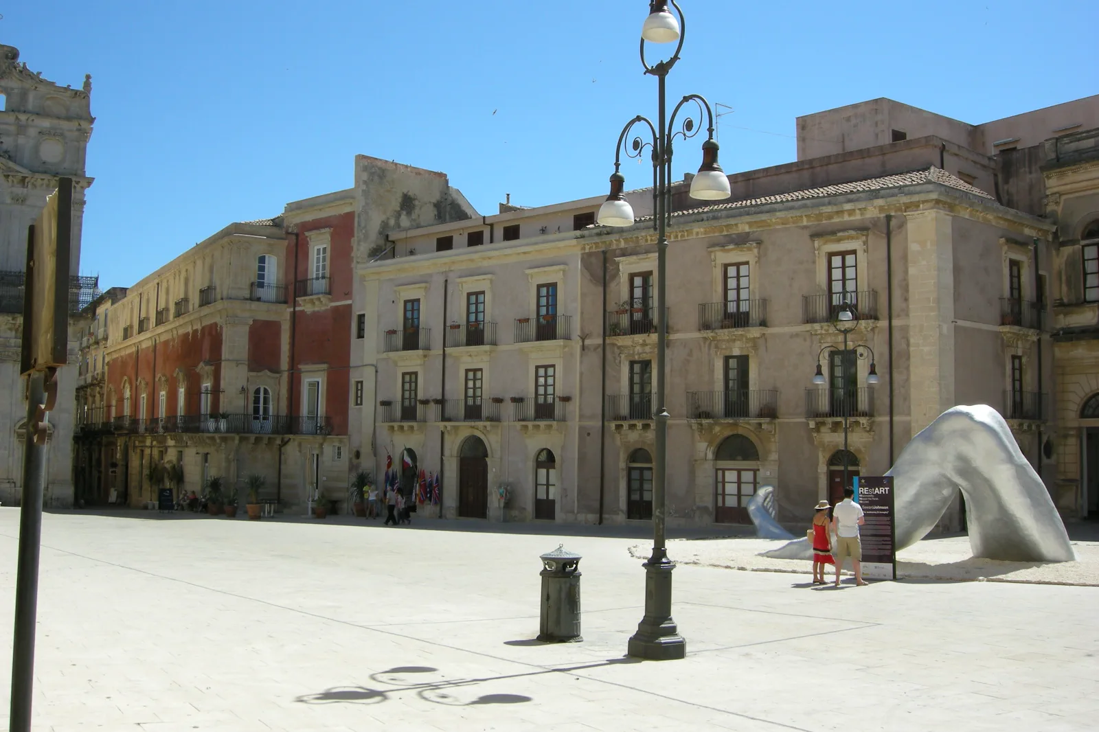The pale stone cathedral square on Ortigia in Syracuse