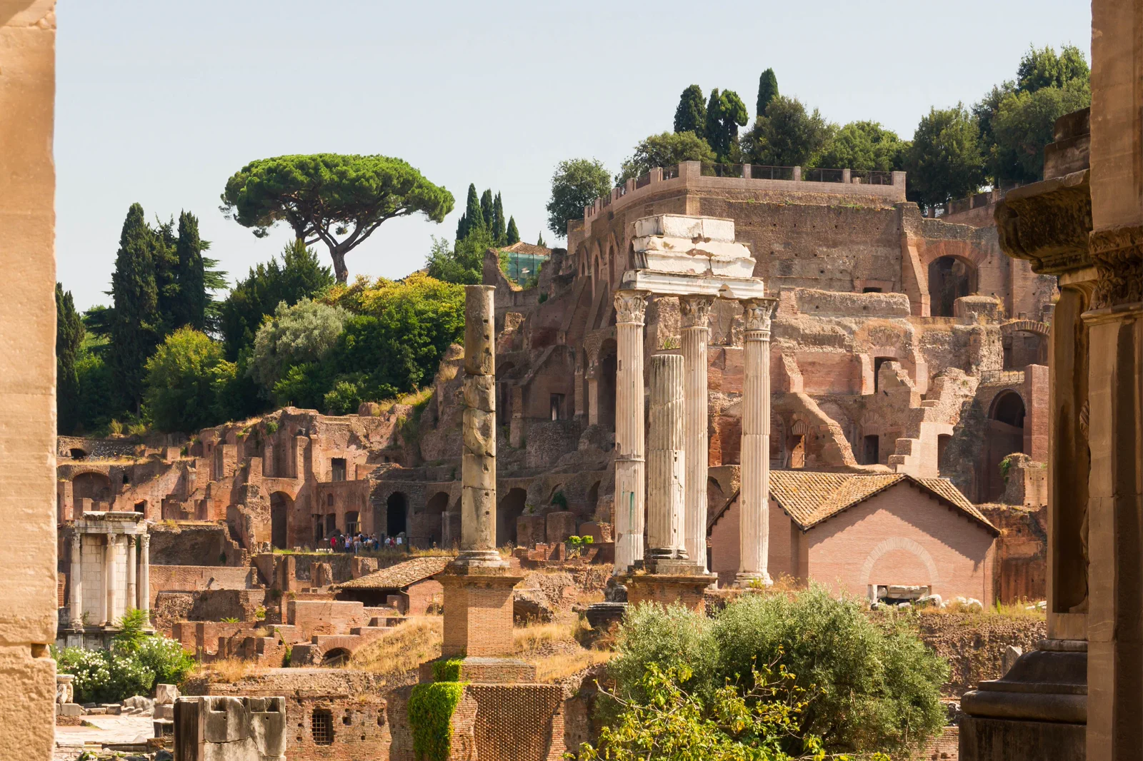 The Roman Forum and Colosseum in central Rome