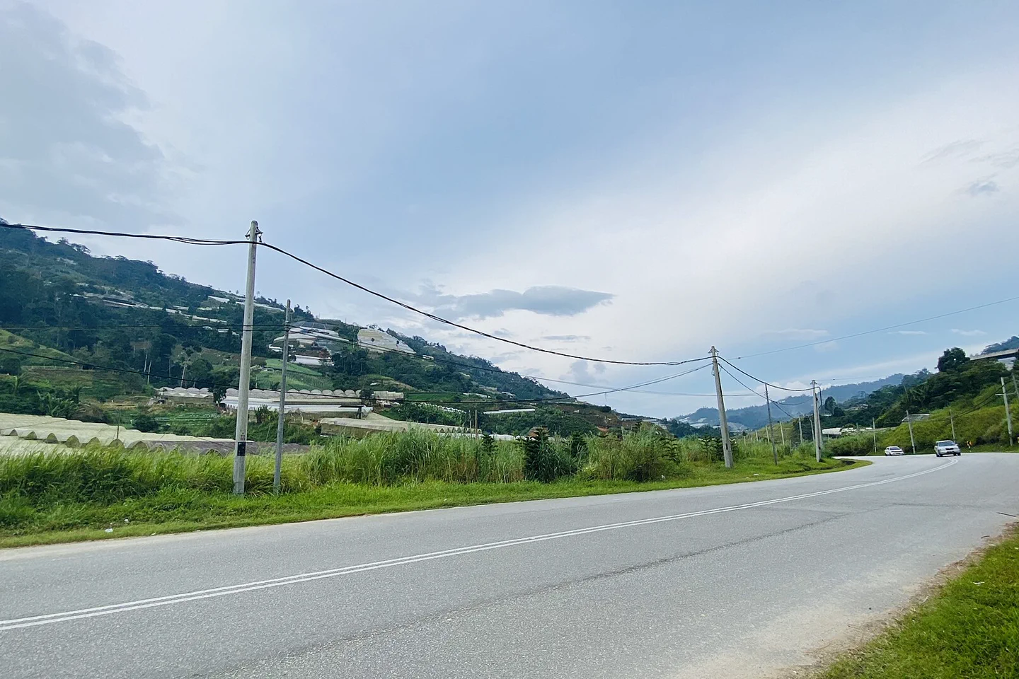 Working agricultural valley and forested ridges near Bertam in Cameron Highlands