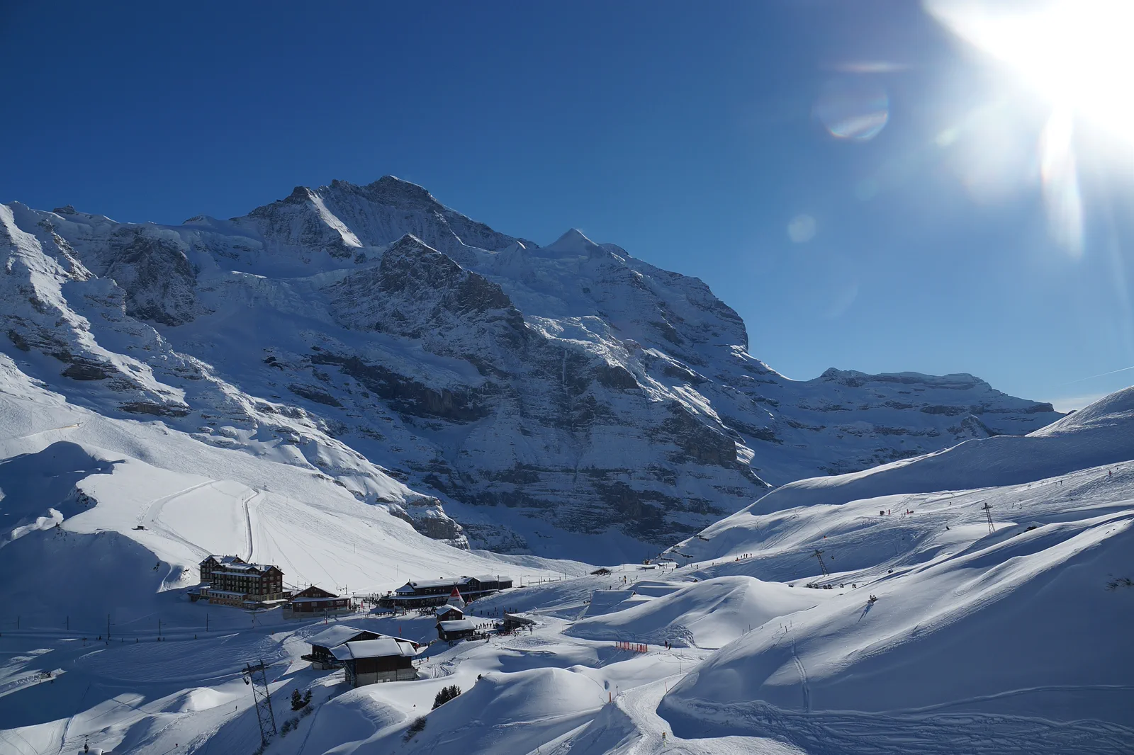 Wengen and the Jungfrau mountains above Lauterbrunnen valley
