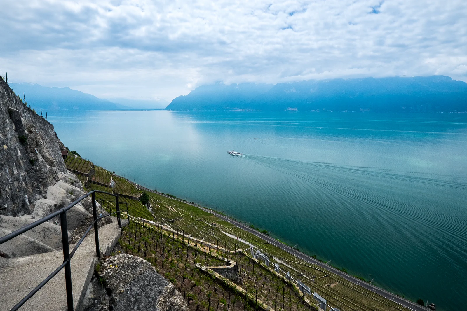 Lavaux vineyard terraces above Lake Geneva
