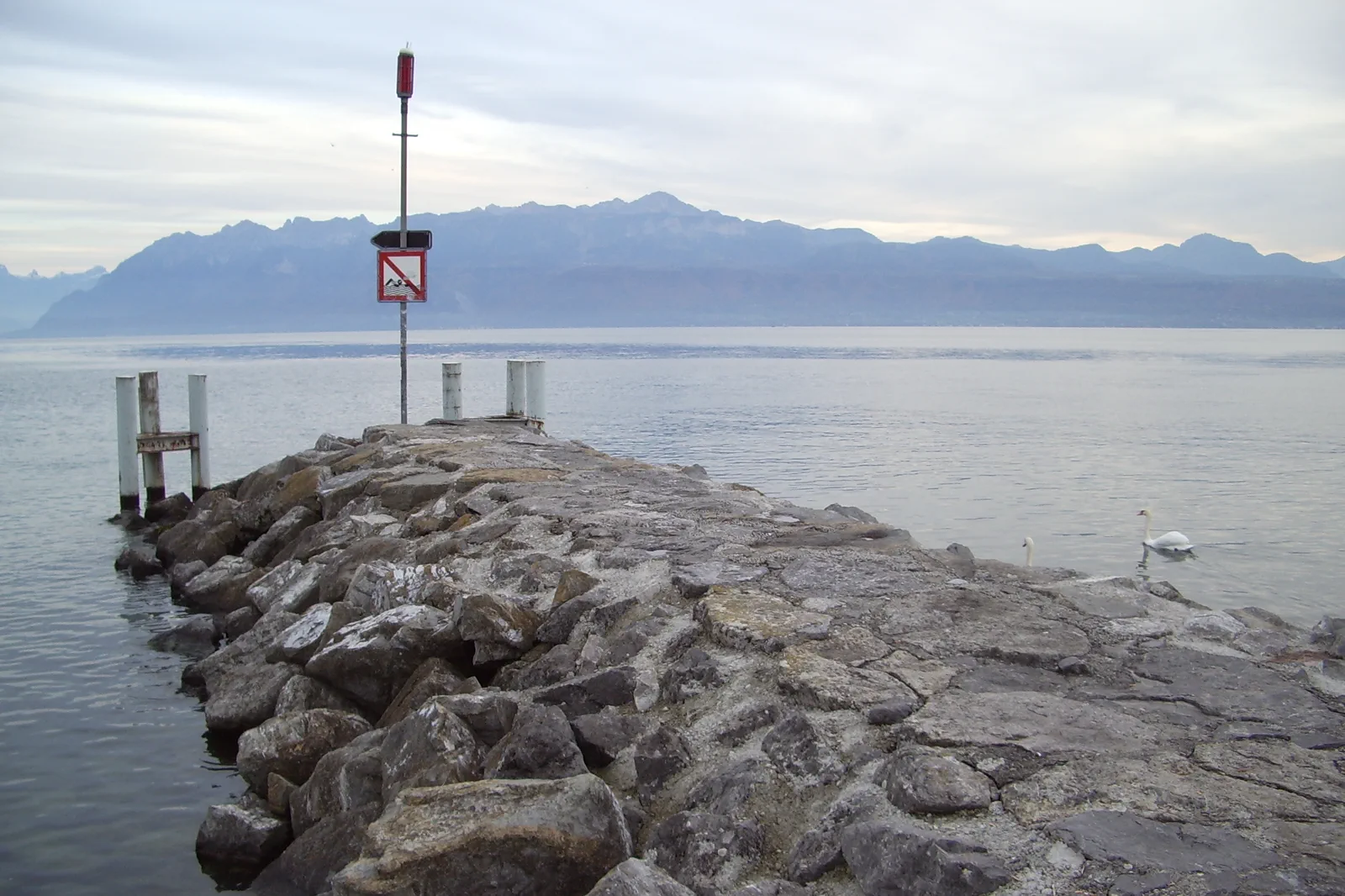 Ouchy waterfront on Lake Geneva in Lausanne
