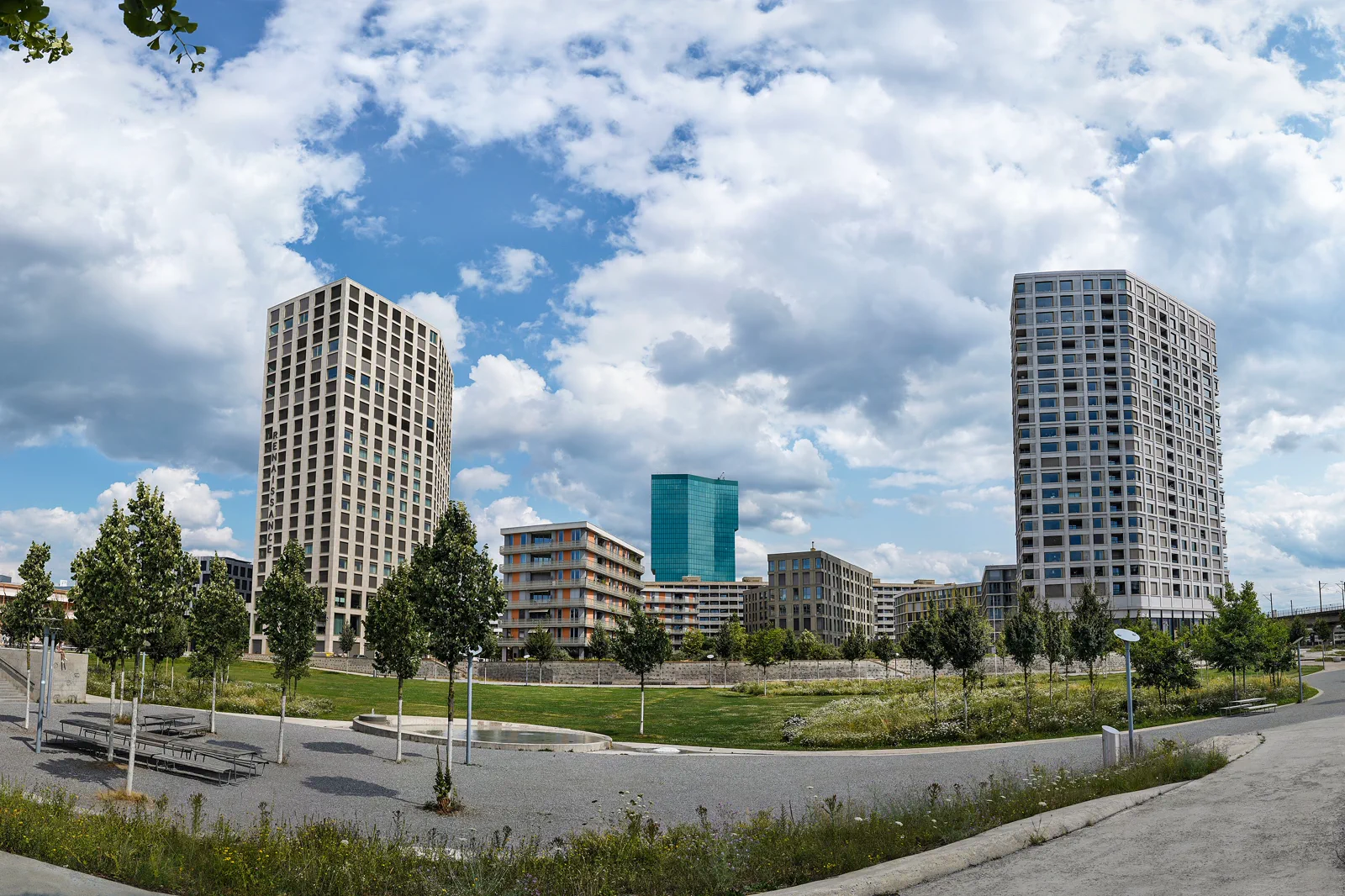 Zurich West with converted industrial buildings and modern towers