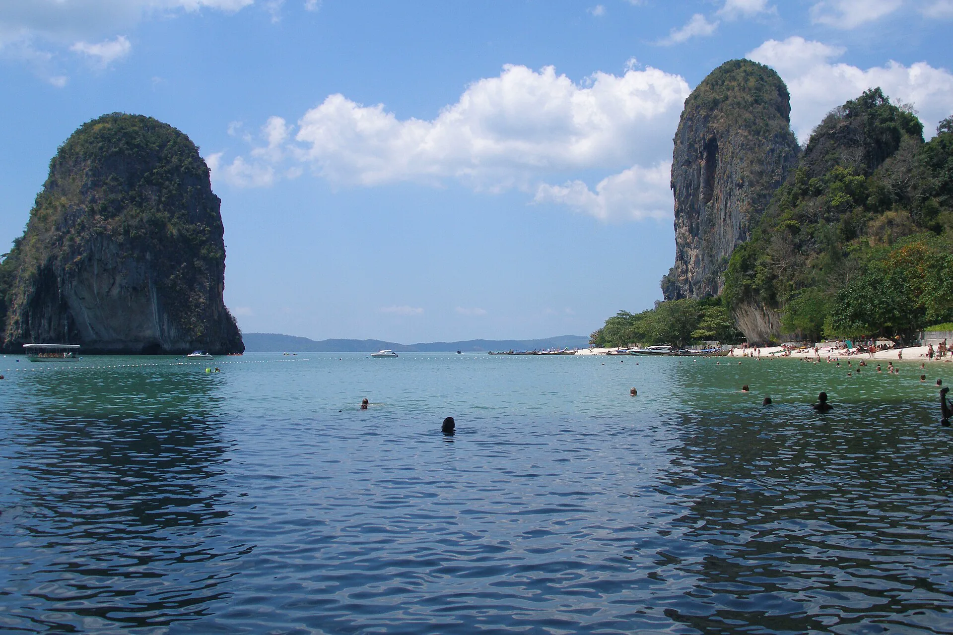 Limestone towers beside Railay Beach in Krabi