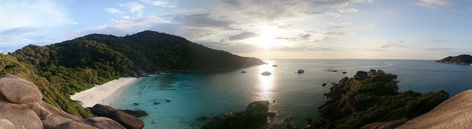 Panoramic bay and granite formations in the Similan Islands