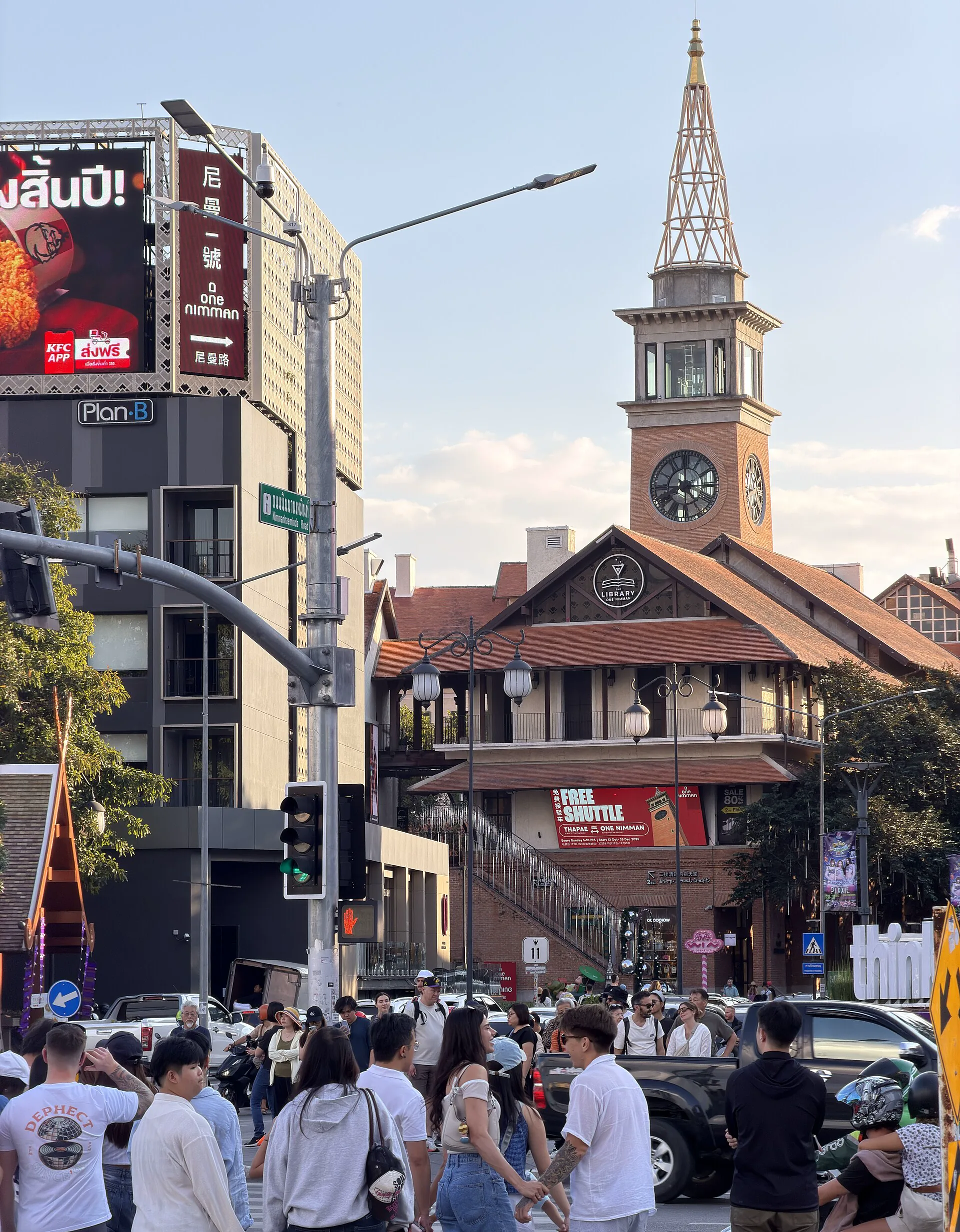 Contemporary streetscape on Nimmanhaeminda Road in Chiang Mai