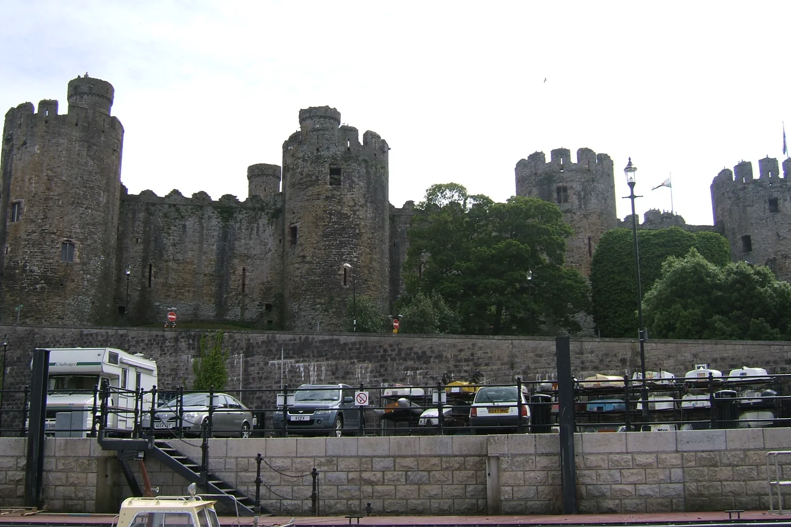 Conwy Castle beside the estuary in North Wales