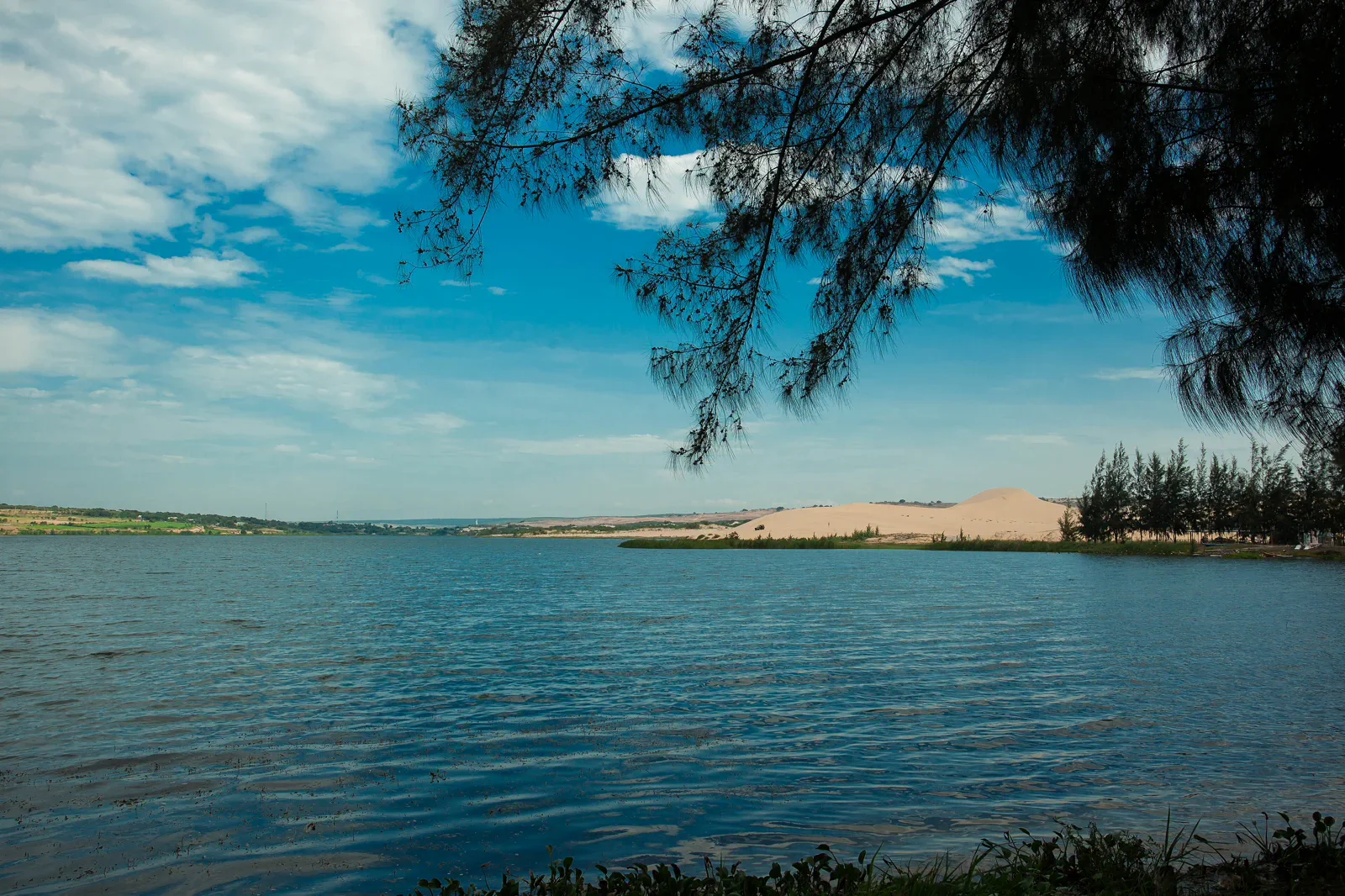 เนินทรายสีขาวรอบทะเลสาบ Bau Trang ใน Binh Thuan